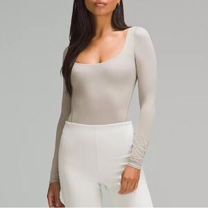 Lululemon Wundermost Ultra-Soft Nulu Square-Neck Long-Sleeve Bodysuit size XS
